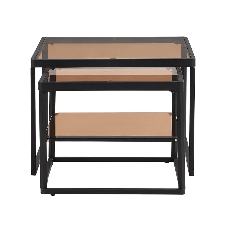 大小2つセット dareels TWO NEST TABLE re:ceno Amazon.com: Nested Coffee Table Set of 2 with High Low